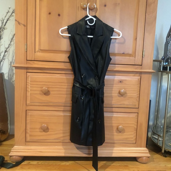 NWOT Zara Sleeveless Leather Vest - Picture 2 of 12